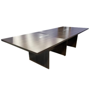 Used 10' W Rectangular Conference Table – Walnut Finish This used conference table provides a large, functional surface suitable for meetings, collaboration, and team discussions. Integrated power cutouts support modern connectivity needs. Rectangular conference table Walnut laminate work surface Panel base construction Integrated power cutouts Dimensions: 10W x 47 1/4D x 29 1/2H Ideal for offices, executive suites, and collaborative workspaces.