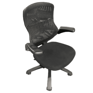Used Knoll Generation Task Chair In Black In today's dynamic workplaces, Generation's innovative and flexible design offers the freedom and comfort for you to work in your preferred style. Introduced in 2009, Generation has revolutionized seating by prioritizing the support needed for unrestricted movement over traditional sitting norms. As the pioneer in promoting unconfined motion, Generation stands as a testament to innovation and considerate design.