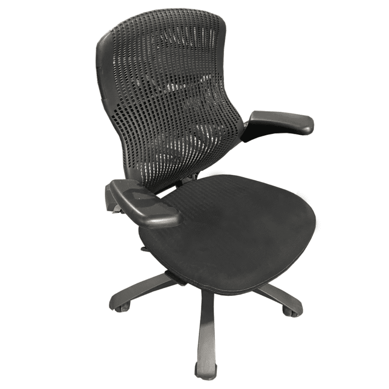 Knoll Regeneration Series Task Chair In Black W/ Dark Grey Seat