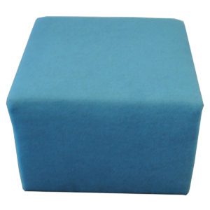 Large Blue Upholstered Cube