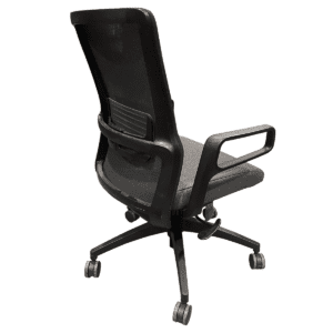 Gallery Used SitOnIt Novo Task Chair – Black Mesh-Back with Grey Upholstered Seat