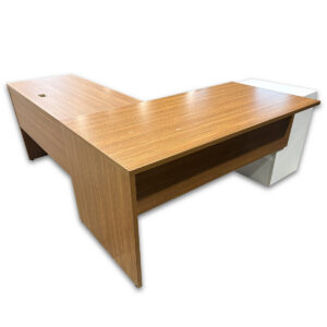 Used 71″ W Group Lacasse L-Shape Desk W/Pedestal – Modern Walnut / White Practical L-shape workstation built for efficient daily use with a clean layout and integrated storage. This Group Lacasse configuration provides a wide primary worksurface with an extended return. Right-hand L-shape configuration with desk and return Includes (1) white box/file pedestal for organized storage Integrated grommets for cable management Full modesty panels for a clean, professional setup Dimensions: Desk: 71"W x 32"D x 29"H Return: 47"W x 23.5"D x 29"H Ideal for offices, executive suites, and collaborative workspaces.